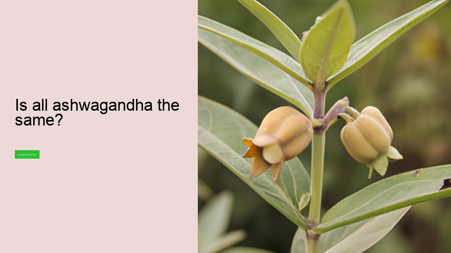 Is all ashwagandha the same?